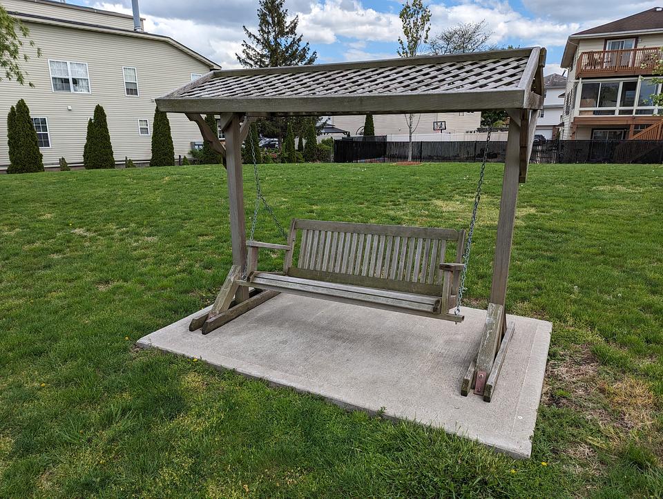 Freestanding Wooden Swing Bench