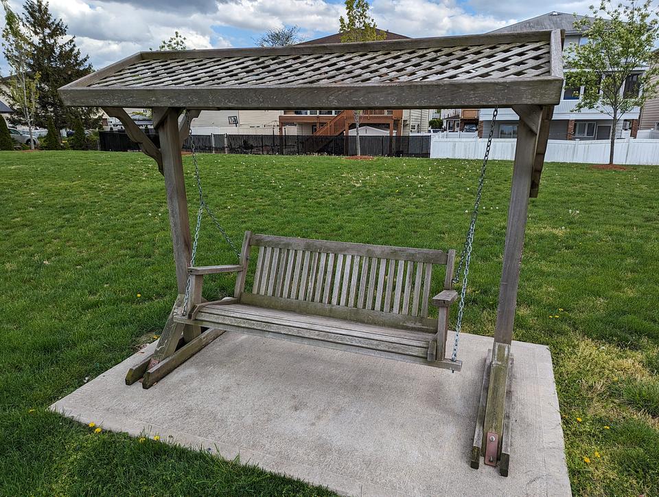 Freestanding Wooden Swing Bench