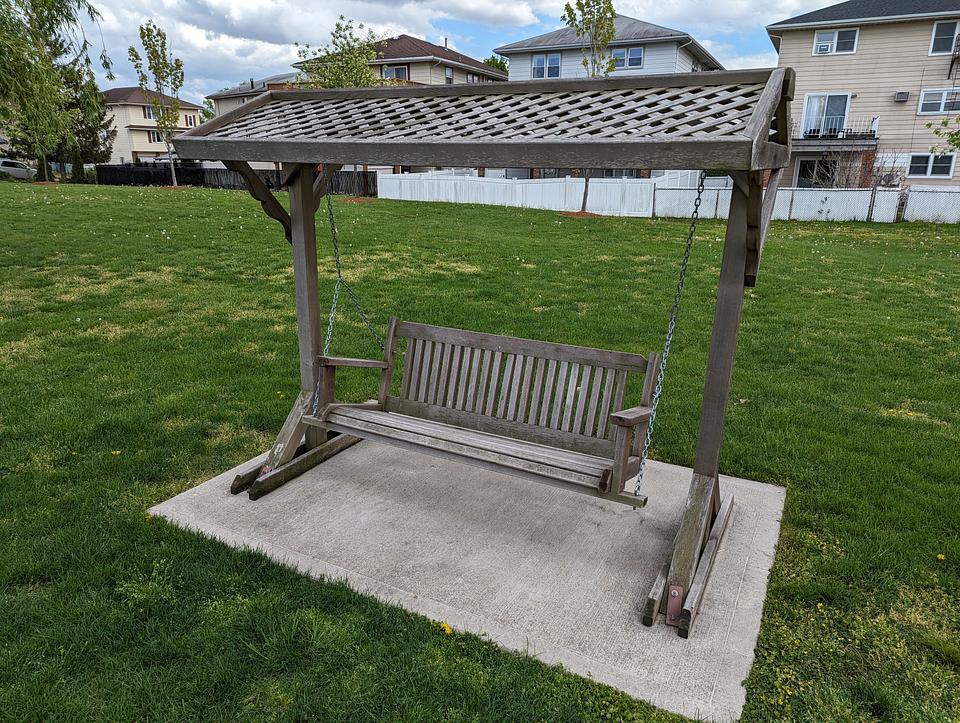 Freestanding Wooden Swing Bench