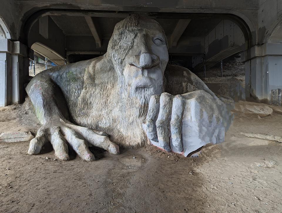 A large troll under a bridge