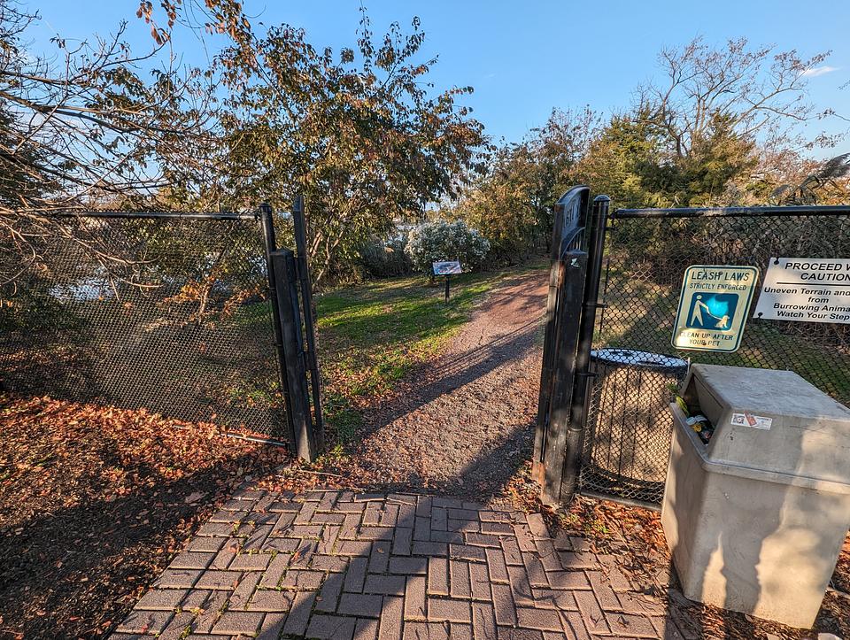 Open gate to the Mill Creek Marsh Trail area