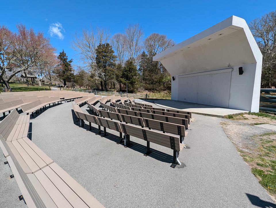 Tan bleachers and bandstand at Cape Cod National Seashore National Park 